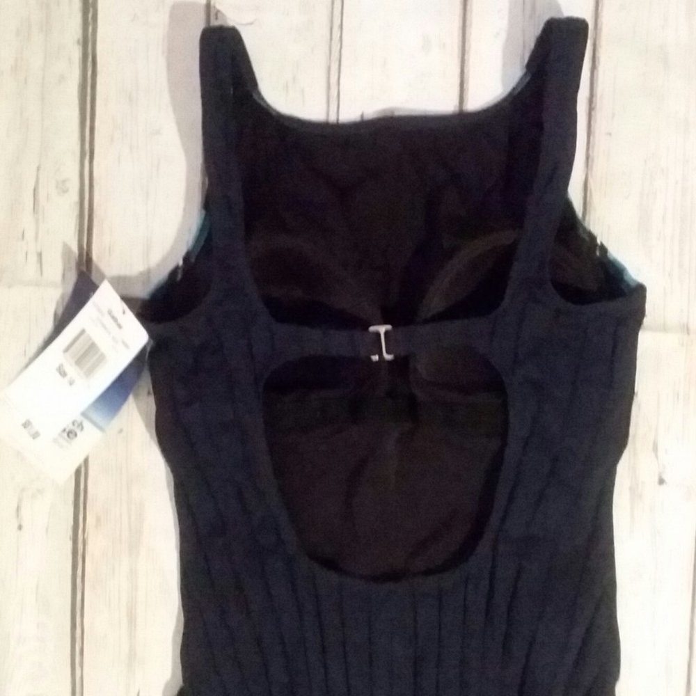 Beach House By Gabar High-Neck Navy Swimsuit Sz.14 - Picture 3 of 7